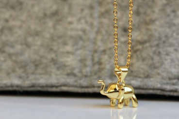 Elefant Halskette vergoldet SterlingSilber Kette Krafttier